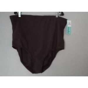 Penbrooke Womens Swim Briefs Bottom Brown Tummy Control Stretch Plus Size 26W